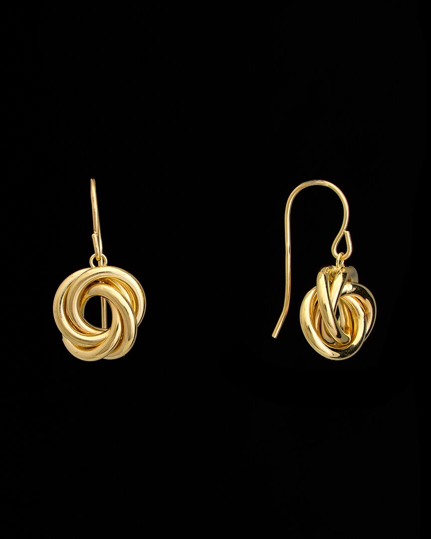 Shop Italian Gold 18k  Love Knot Dangle Earrings