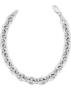 14K Italian White Gold Rolo Link Chain Bracelet