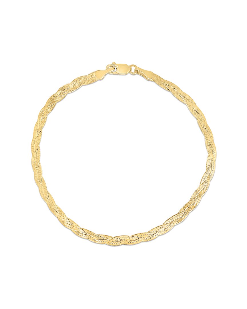 Italian Gold Textured Braided Bracelet