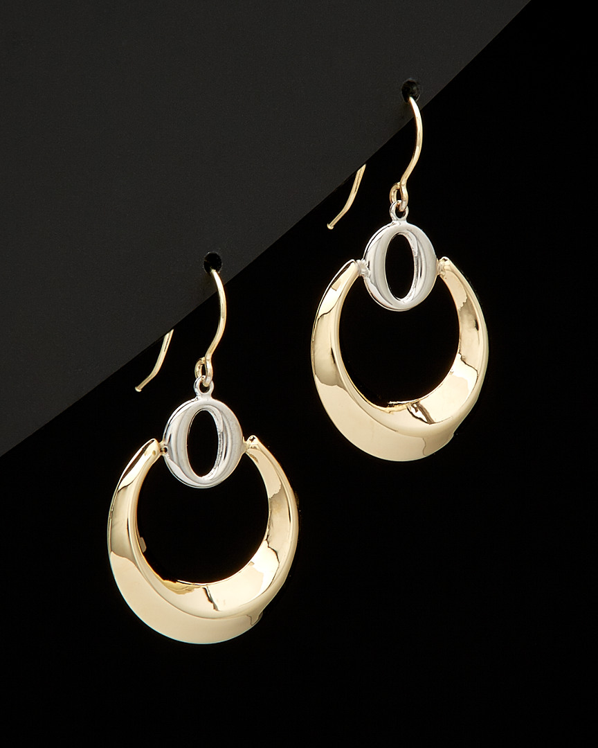 Shop Italian Gold 14k  Two-tone Graduated Circle Earrings