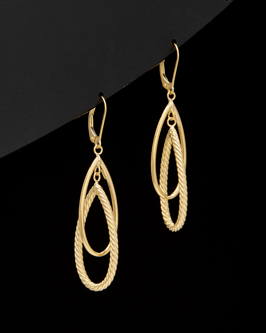 Italian Gold 14k  Fancy Drop Earrings In Nocolor