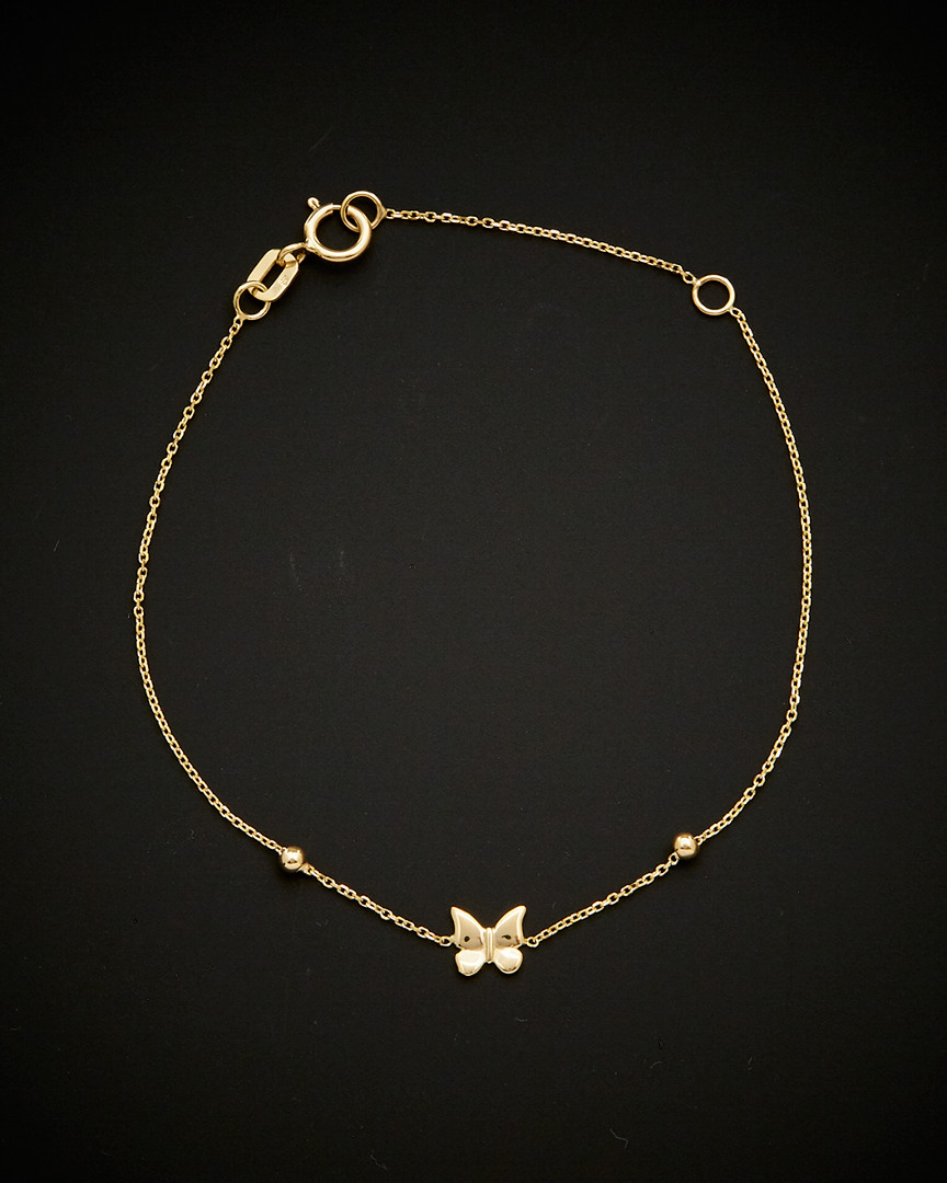 Italian Gold Butterfly Beaded Adjustable Baby Bracelet