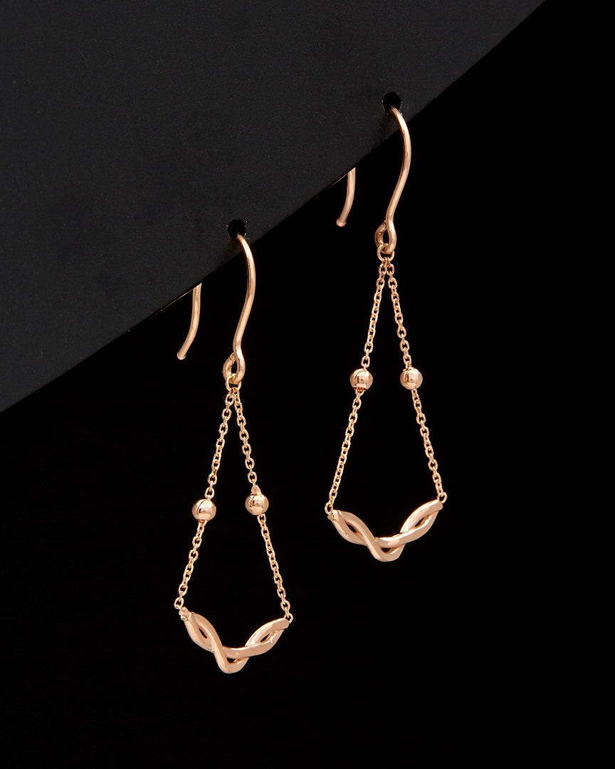 Italian Gold 14k Italian Rose Gold Twist Dangle Earrings