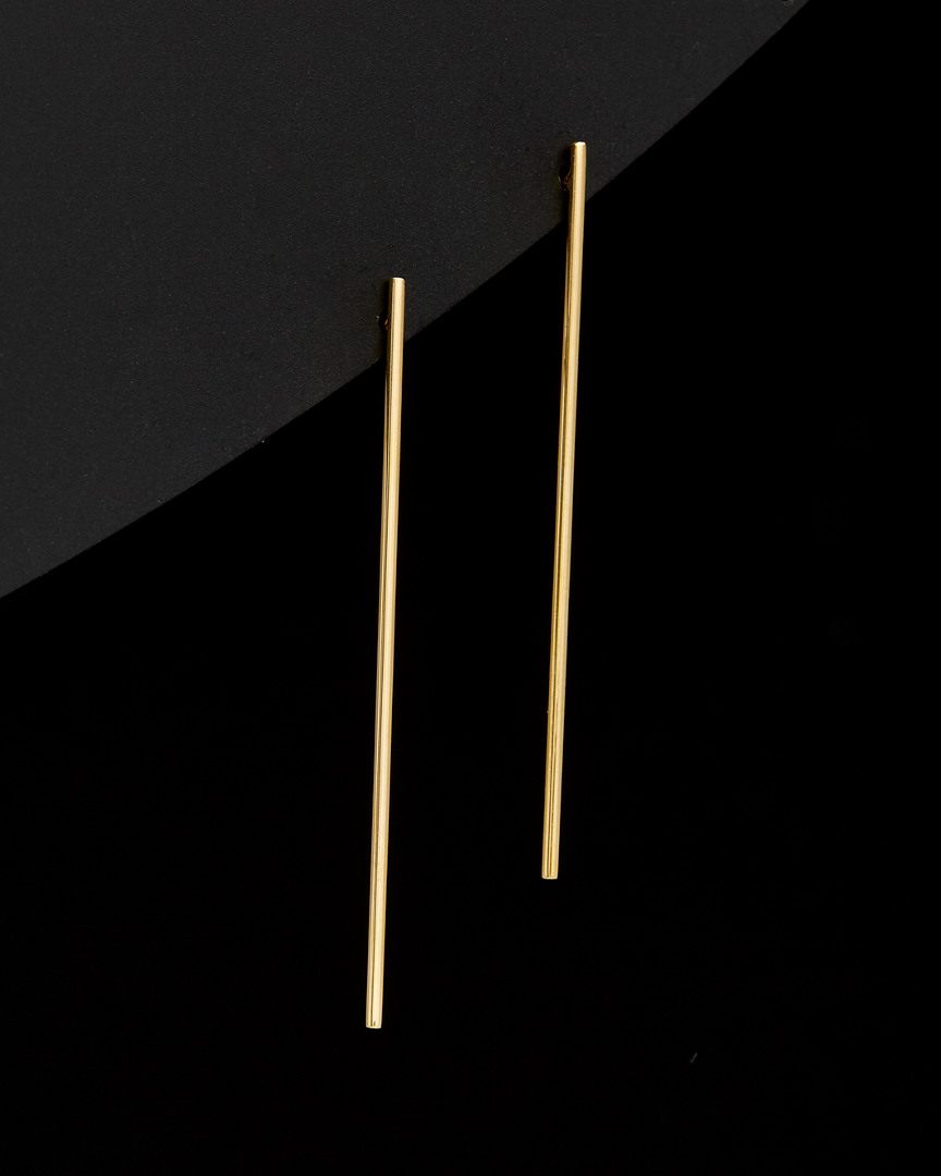 ITALIAN GOLD 14K ITALIAN GOLD THIN BAR EARRINGS
