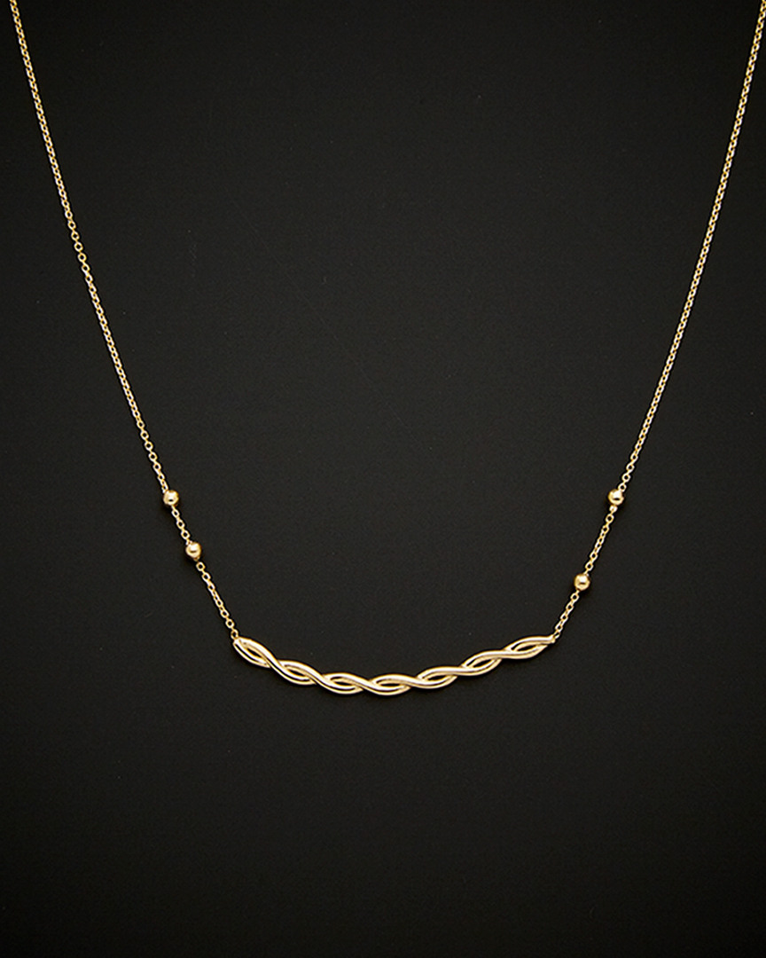 Italian Gold Twisted Bar Adjustable Necklace