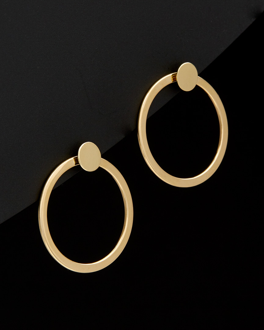 Italian Gold Circle 3-in-1 Front-back Earrings