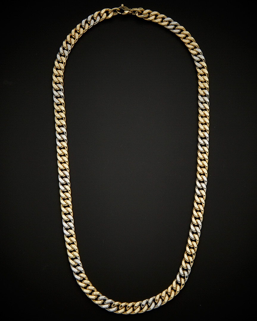 Italian Gold Two-tone Semi-solid Curb Link Necklace