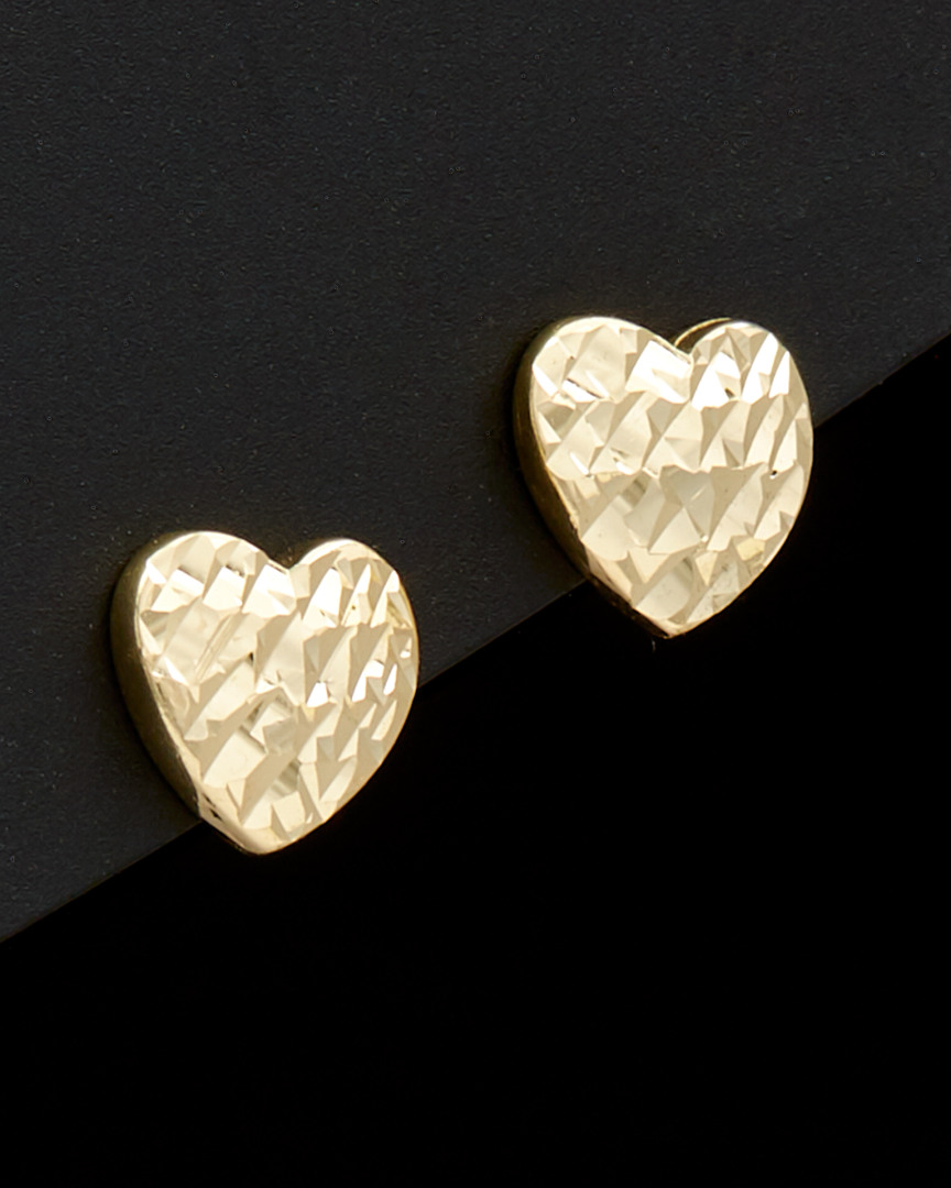 Italian Gold Heart Studs