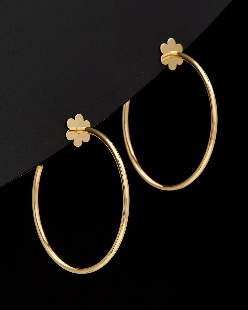 Italian Gold Flower Open Hoops