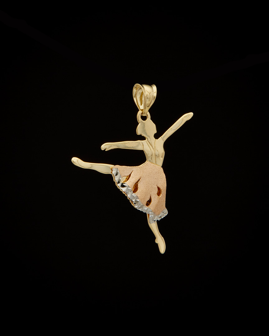 Italian Gold Tri-tone Ballerina Pendant