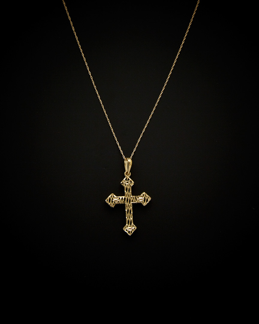 Italian Gold Filigree Cross Necklace