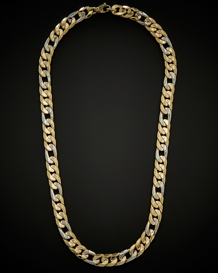 Italian Gold Two-tone Fancy Curb Link Necklace