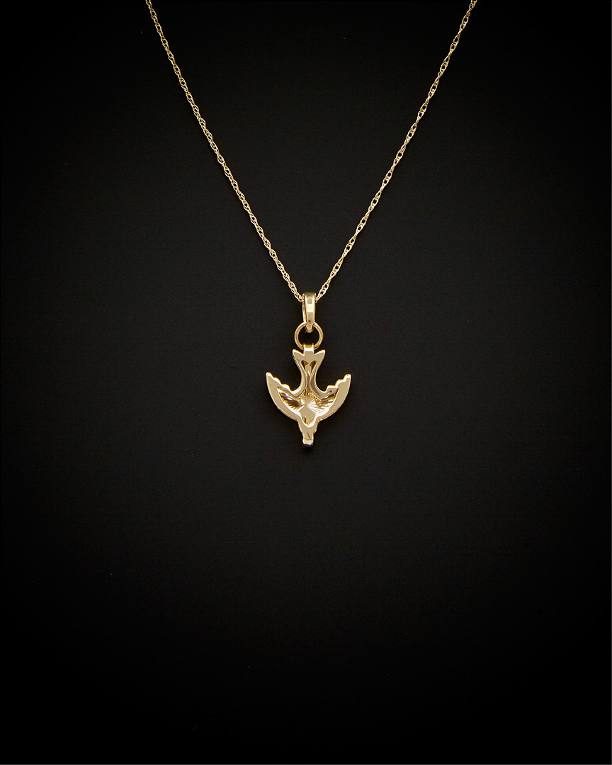 ITALIAN GOLD 14K ITALIAN GOLD DOVE PENDANT NECKLACE
