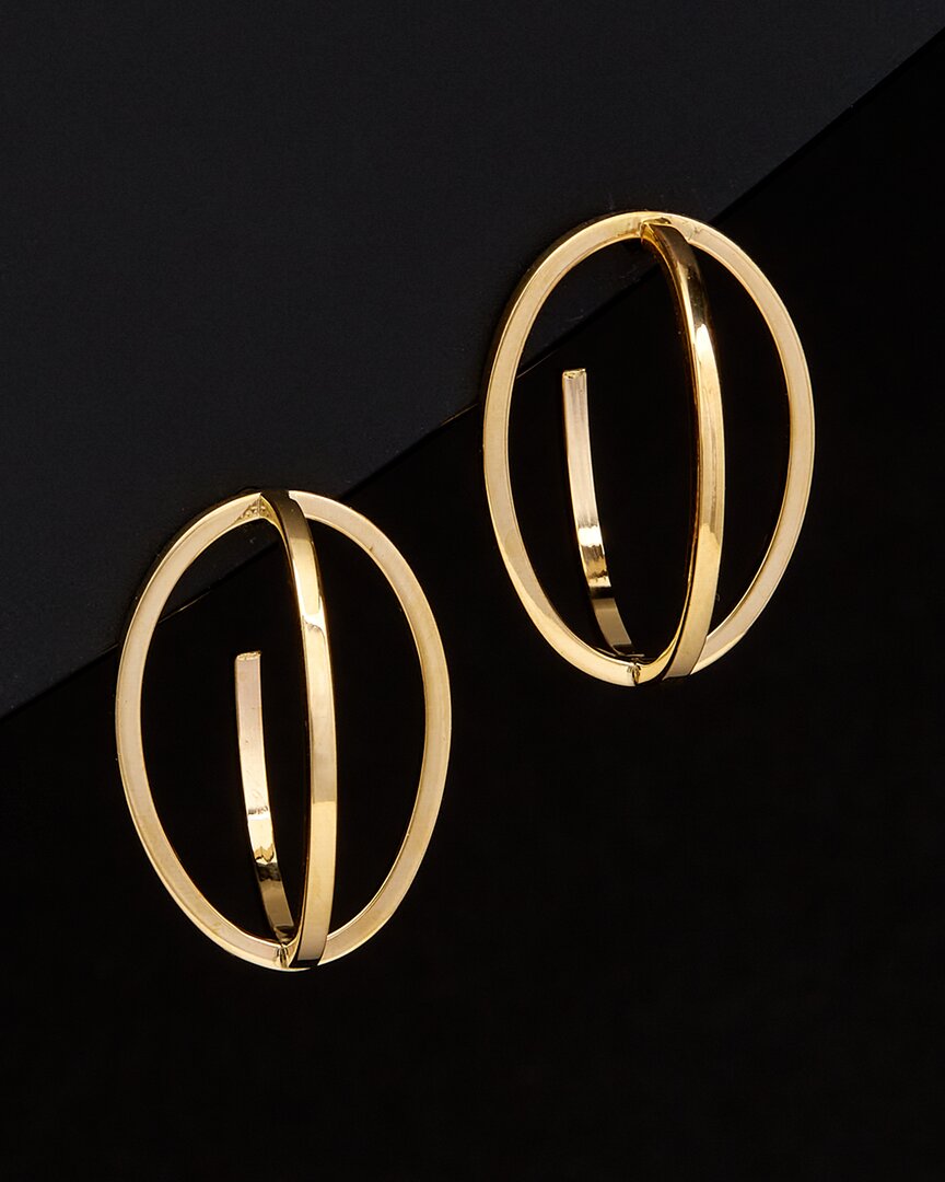 Italian Gold Crossover Earrings