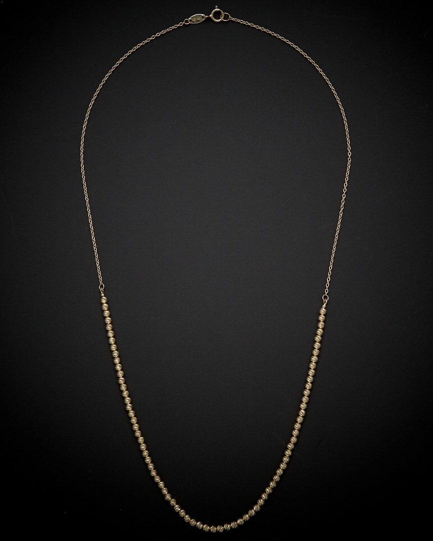 Italian Gold 14k  Beaded Necklace