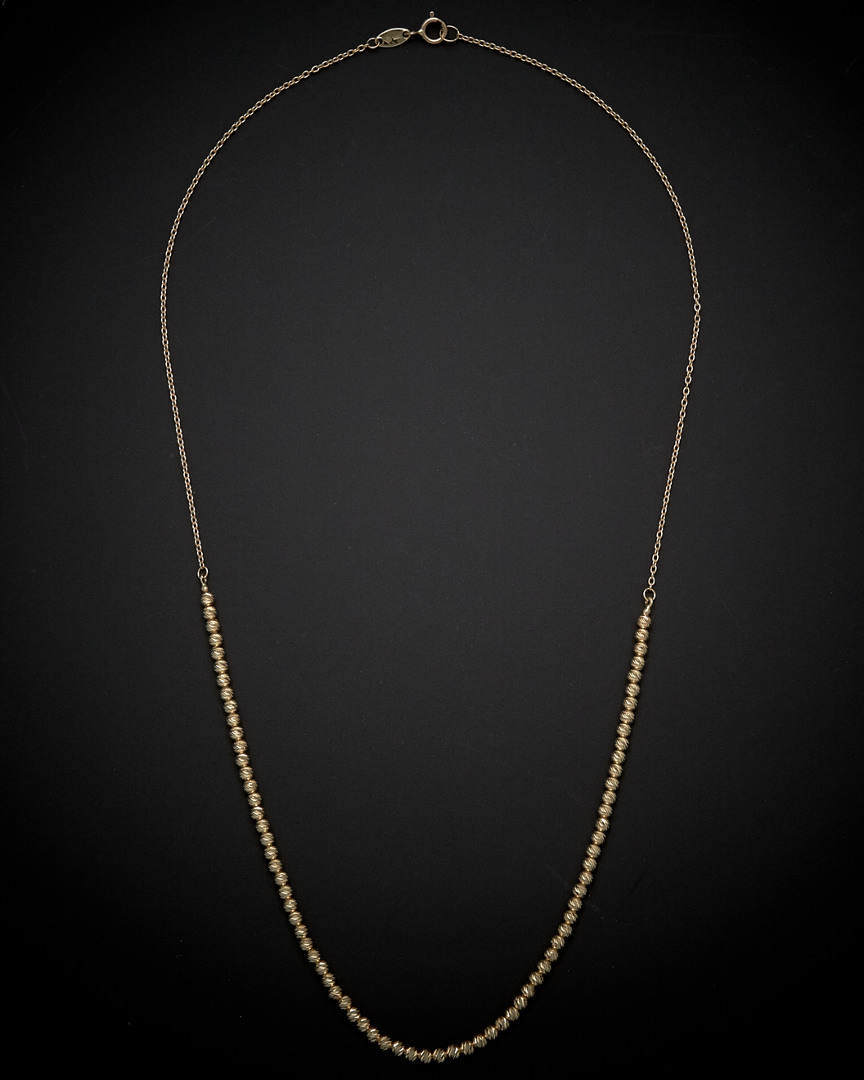 ITALIAN GOLD 14K ITALIAN GOLD BEADED NECKLACE