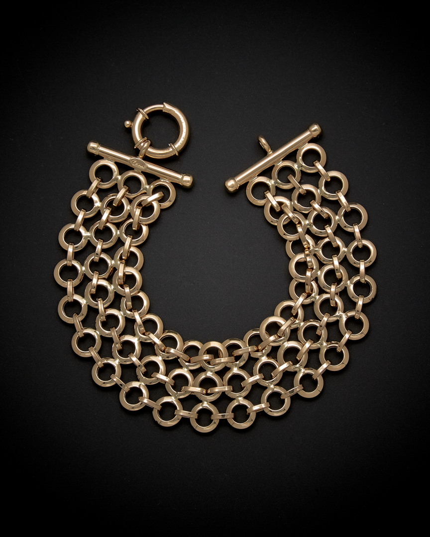Italian Gold Multi-strand Circular Link Bracelet