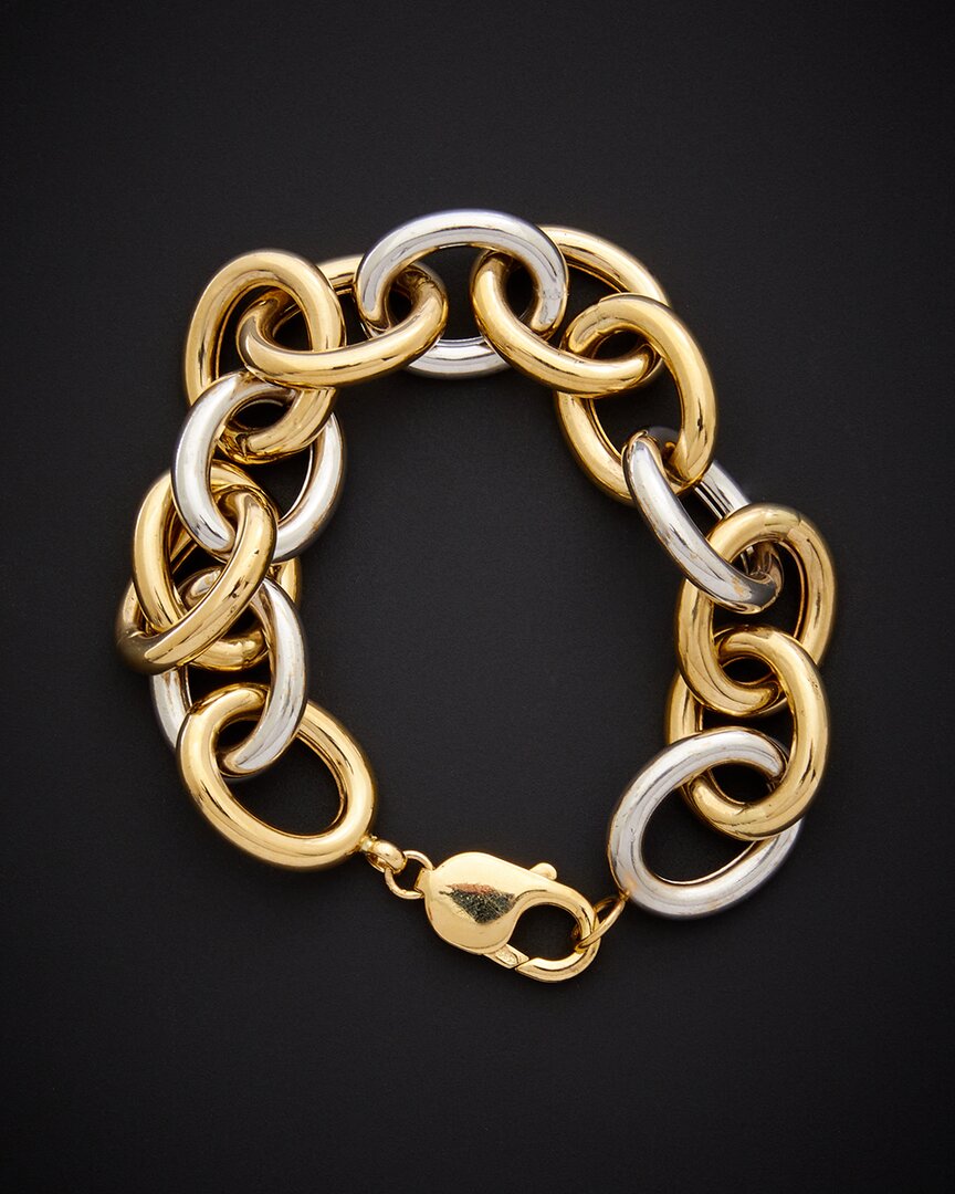 Shop Italian Gold 14k Italian Two-tone Gold Bracelet