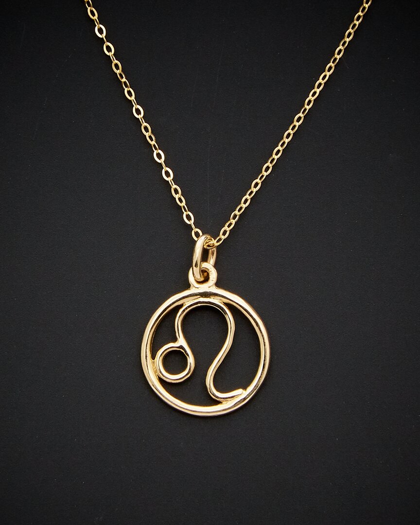 Italian Gold Leo Zodiac Necklace