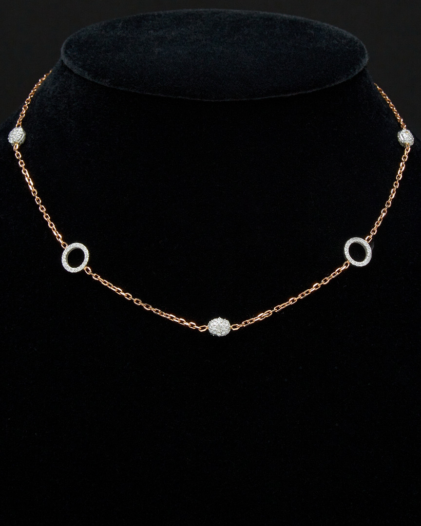 Italian Rose Gold 2.00 Ct. Tw. Diamond Double Sided Necklace