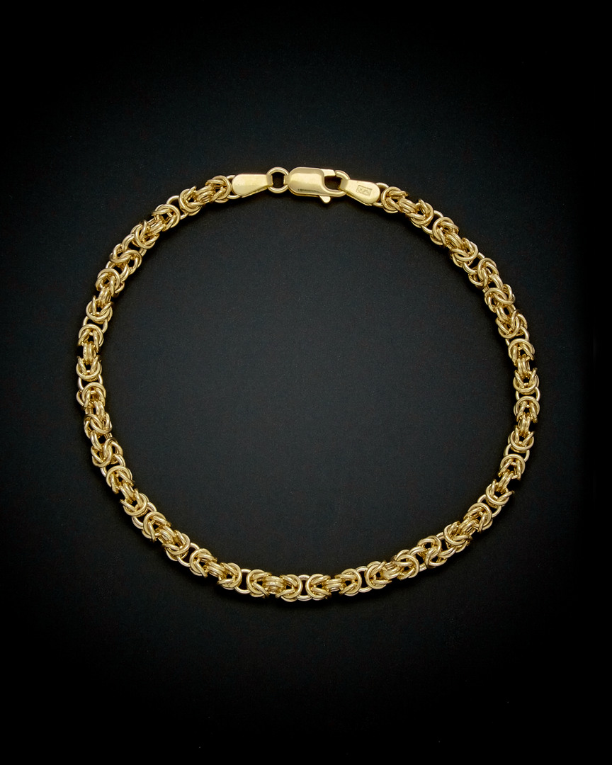 Italian Gold Square Byzantine Bracelet
