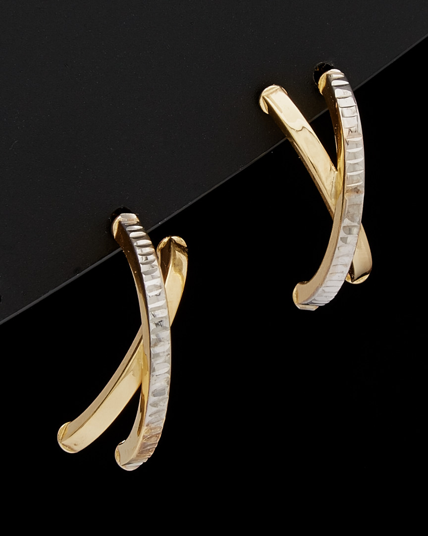 Italian Gold Two-tone Post Earrings