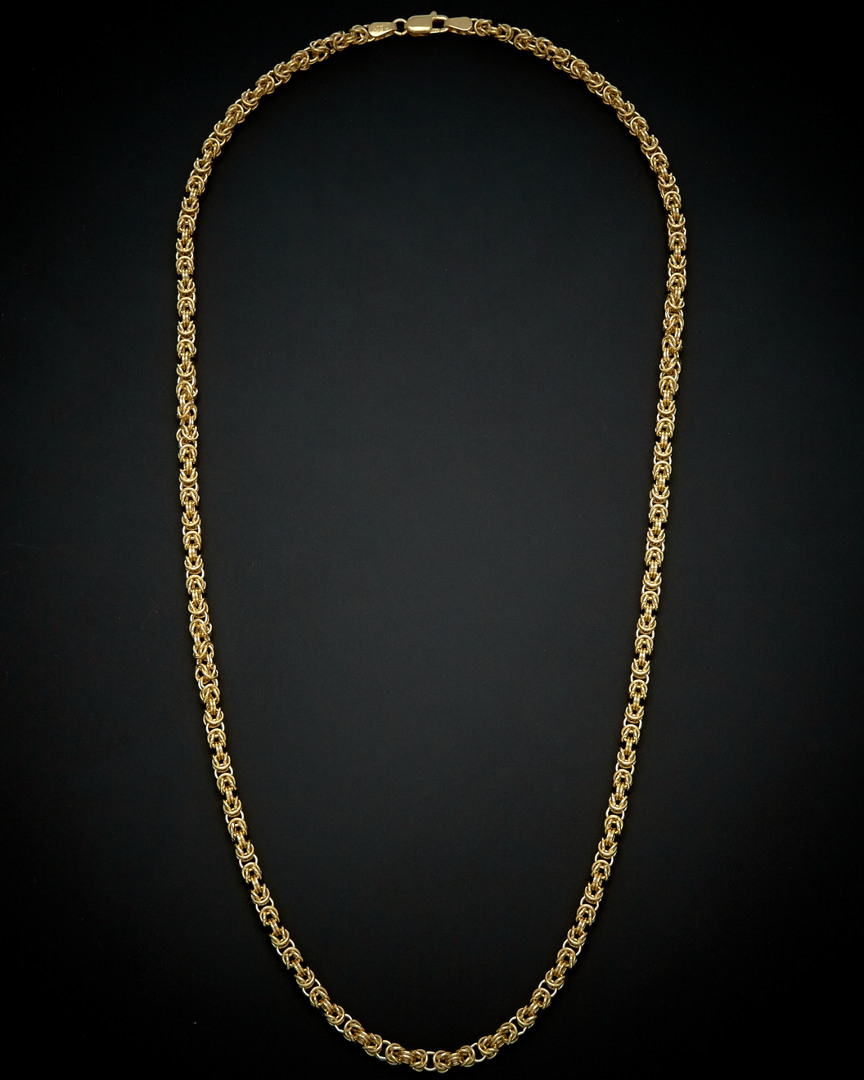 Italian Gold Square Byzantine Necklace