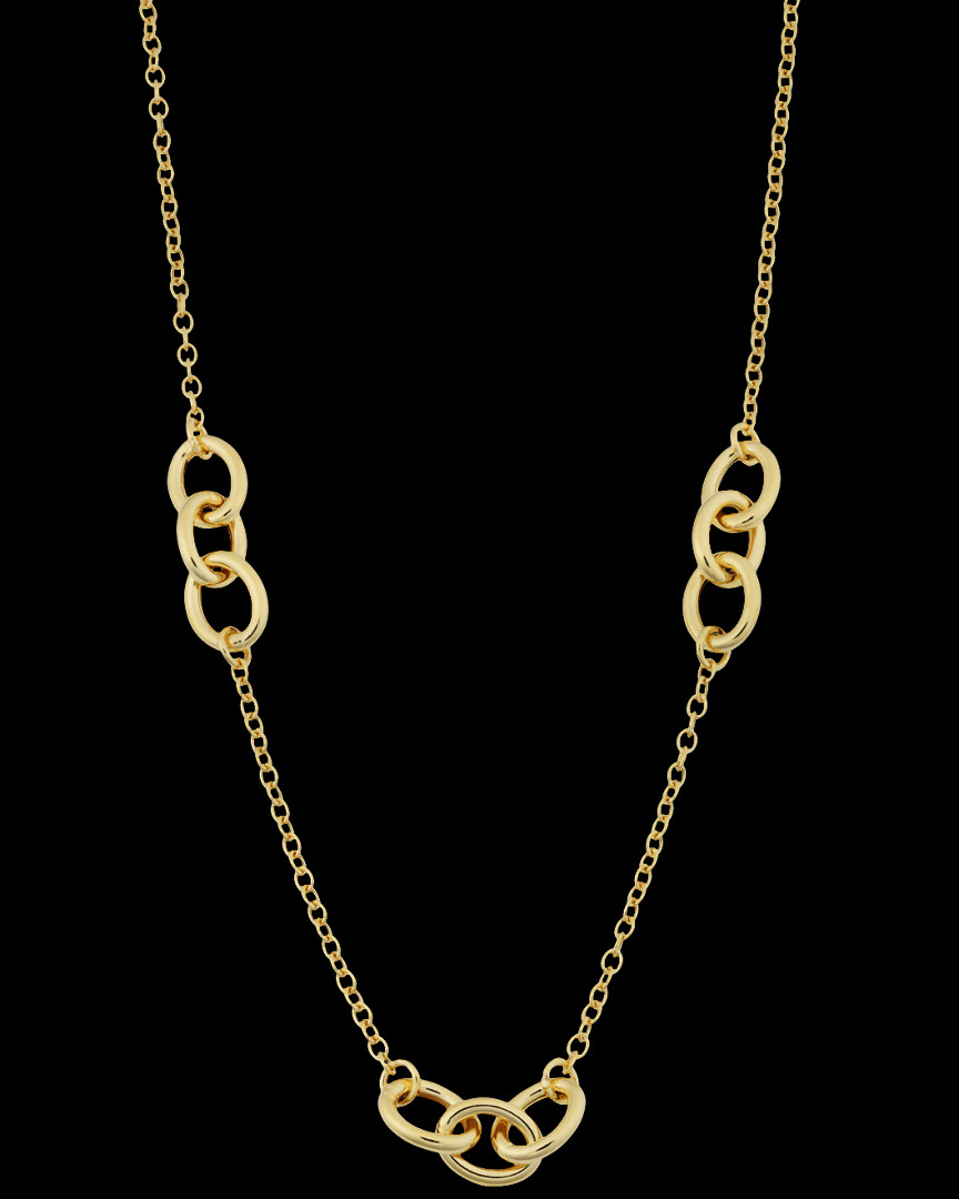 Italian Gold Triple Oval Rolo Link Necklace