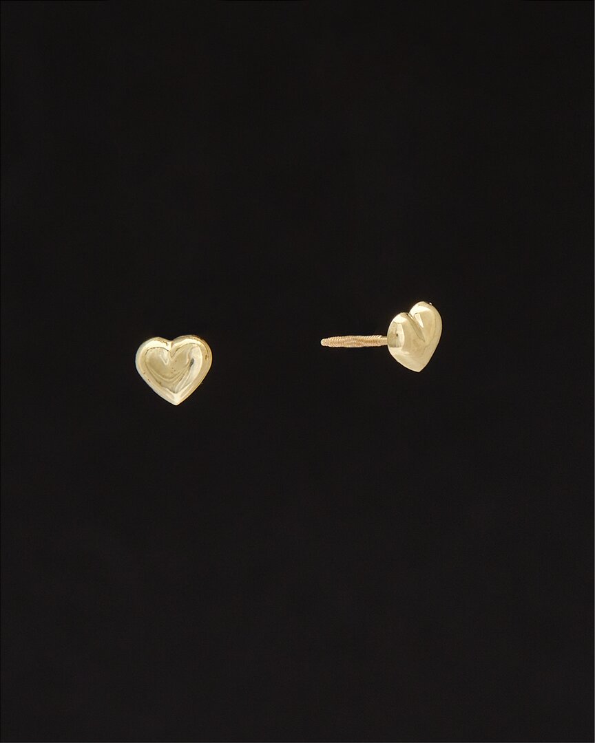 Italian Gold 14k  Heart Studs