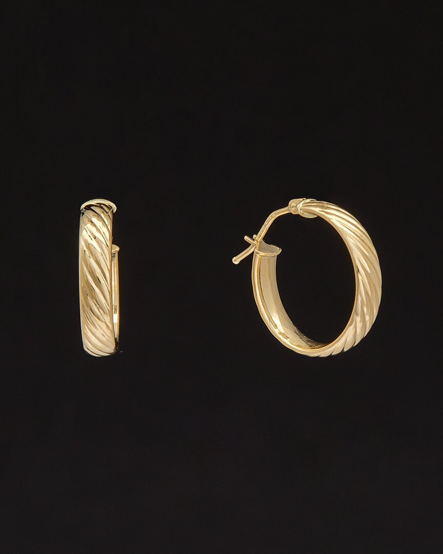Italian Gold 14k  Textured Twist Hoops