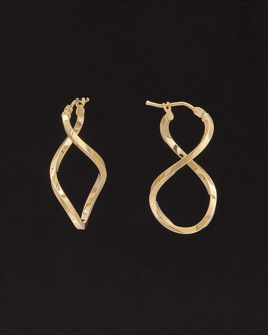 Shop Italian Gold 14k  Figuer 8 Hoops