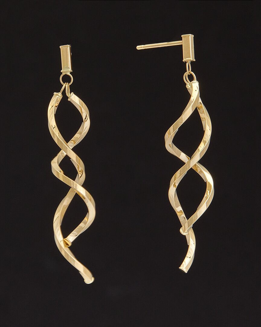 Italian Gold 14k  Swirl Drop Earrings