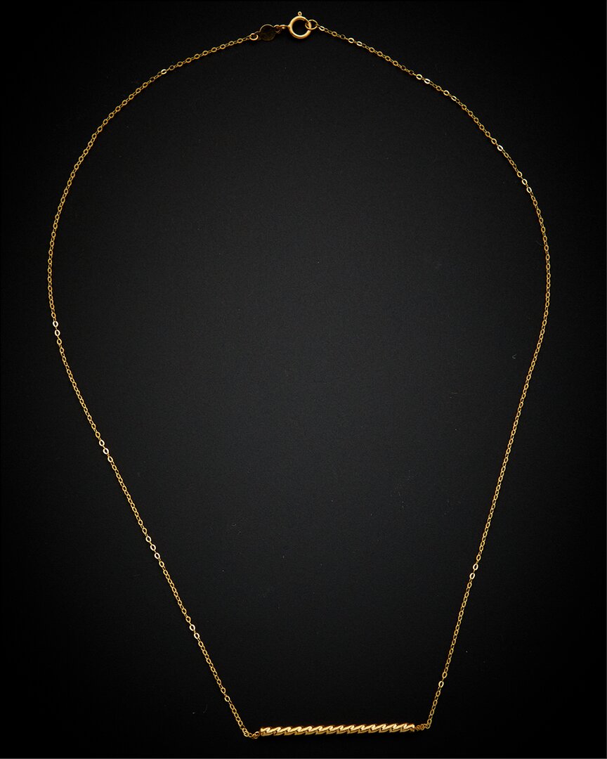 Italian Gold 14k  Twisted Bar Necklace
