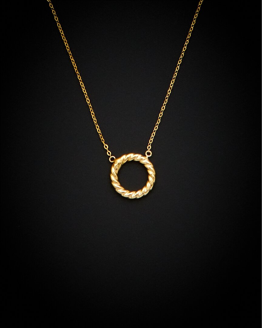 Shop Italian Gold 14k  Twisted Circle Necklace