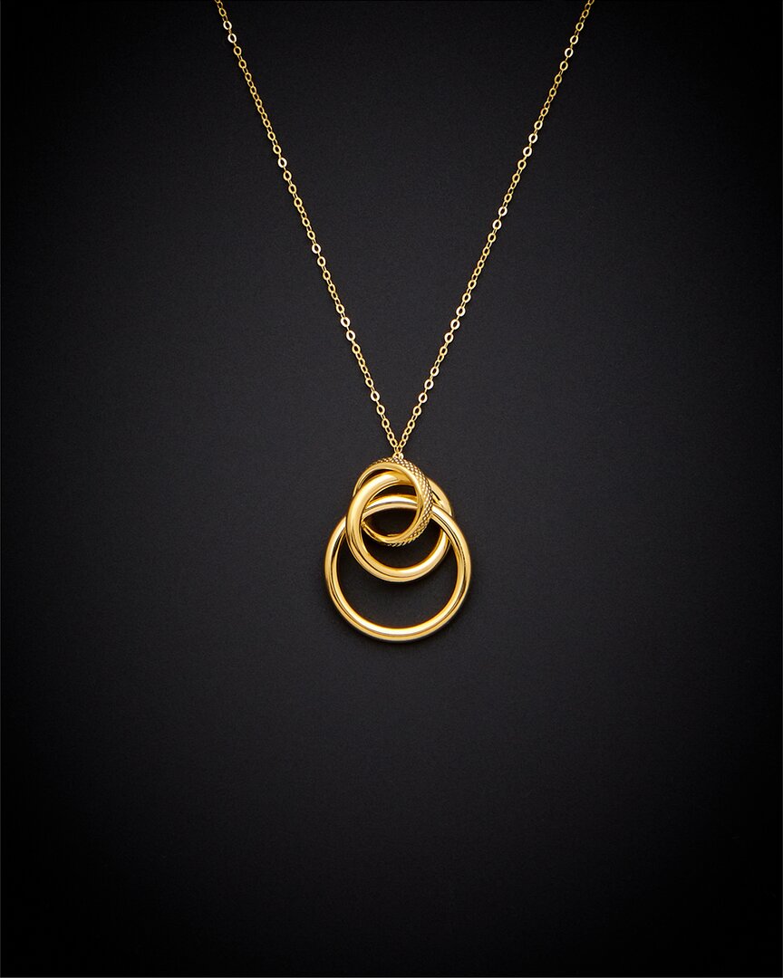 Shop Italian Gold 14k  Graduated Circle Necklace