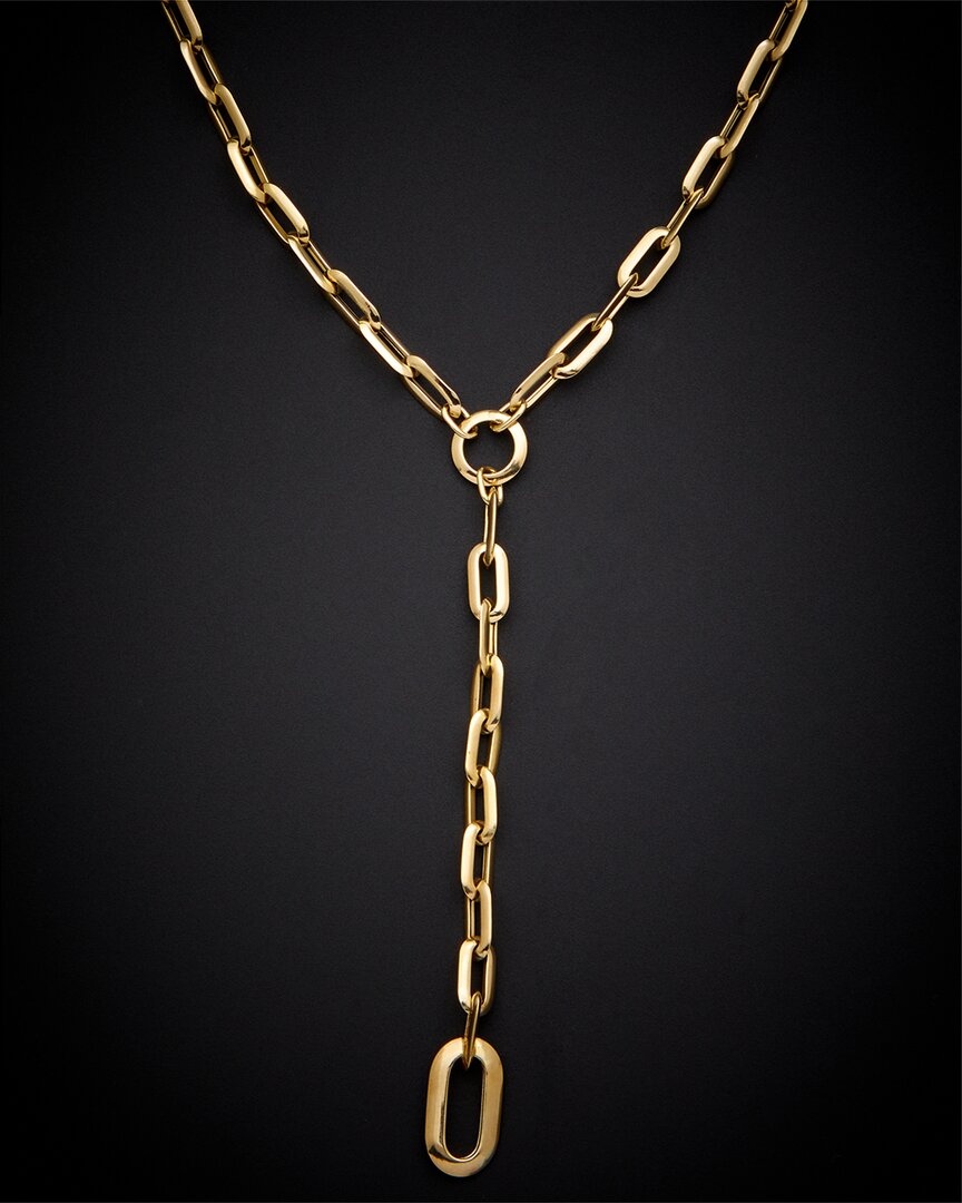 Italian Gold 14k  Paperclip Y Necklace