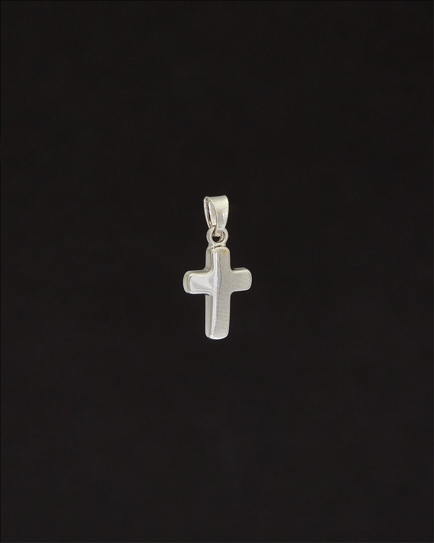 Italian Gold 14k  Petite Cross Pendant In Metallic