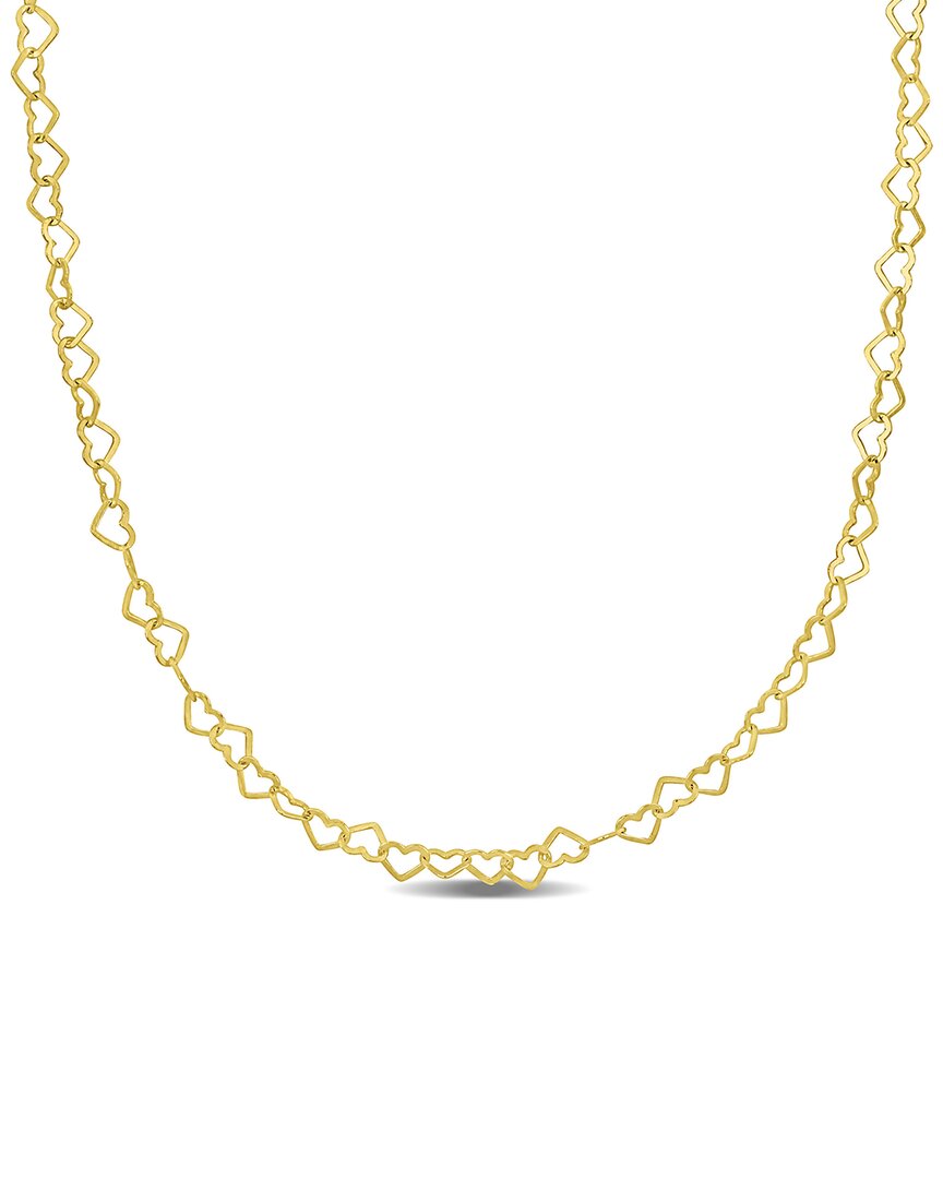 Italian Silver Heart Link Necklace