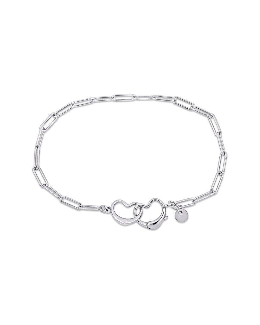 Italian Silver Chain Link Paperclip Bracelet