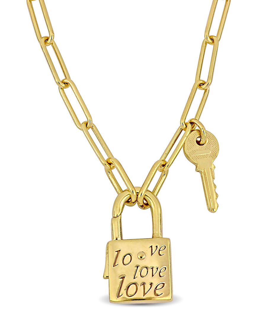 Italian Silver Lock & Key Necklace