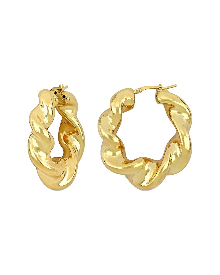 Italian Silver Twisted Hoops
