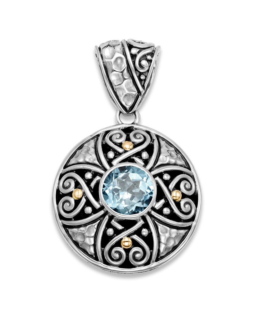 Samuel B. 18k & Silver 1.00 Ct. Tw. Blue Topaz Pendant