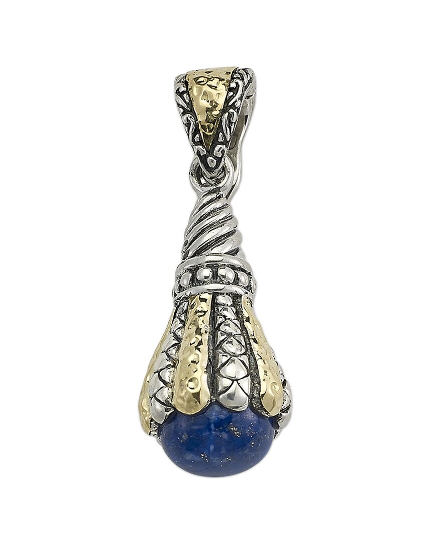 Samuel B. 18k & Silver 1.30 Ct. Tw. Lapis Drop Pendant