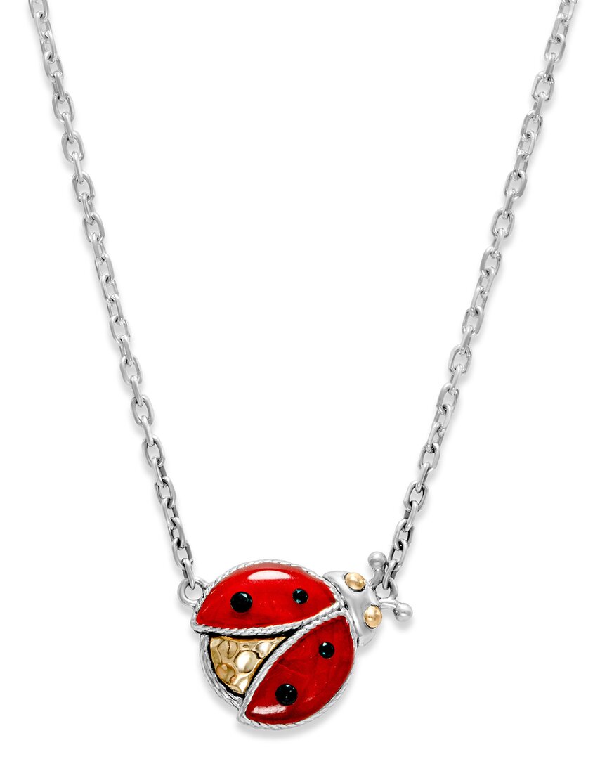 Samuel B. Sterling Silver & 18k Gold Ladybug Pendant Necklace