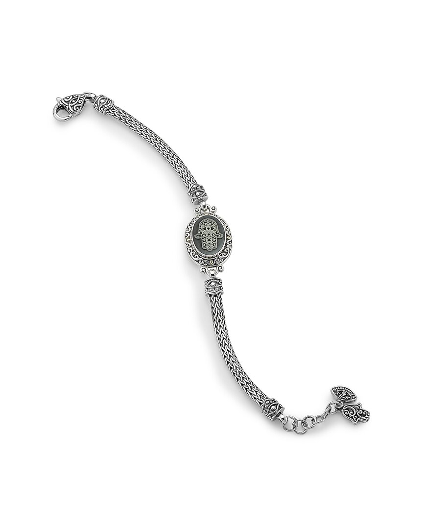 Samuel B. Two-tone Hamsa Agate Chain Bracelet