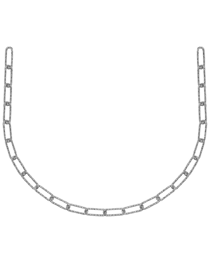 Italian Silver Rectangle Link Necklace