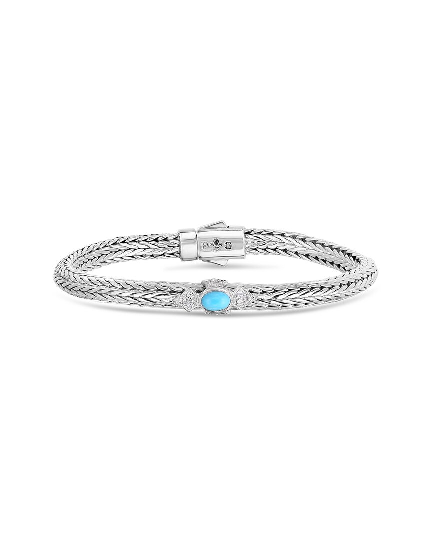 Phillip Gavriel Silver 0.19 Ct. Tw. Blue Topaz Woven Bracelet