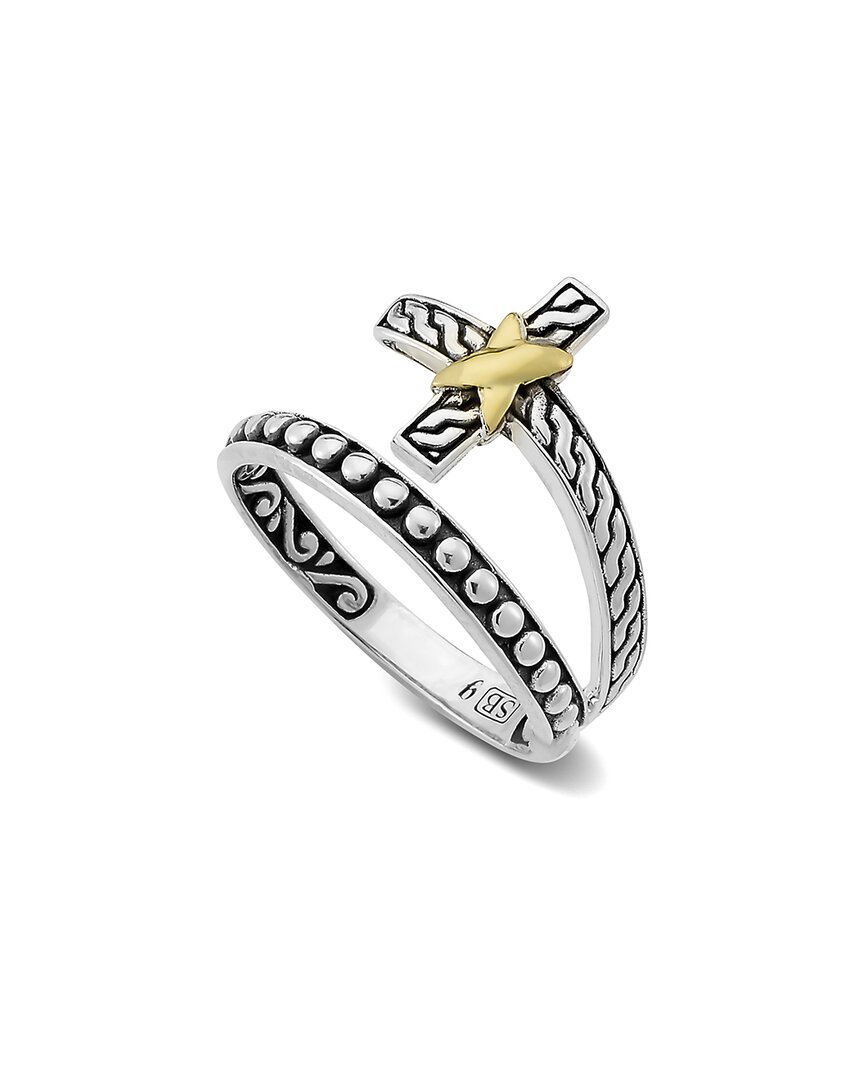 Samuel B. Sterling Silver & 18k Gold Cross Wrap Ring