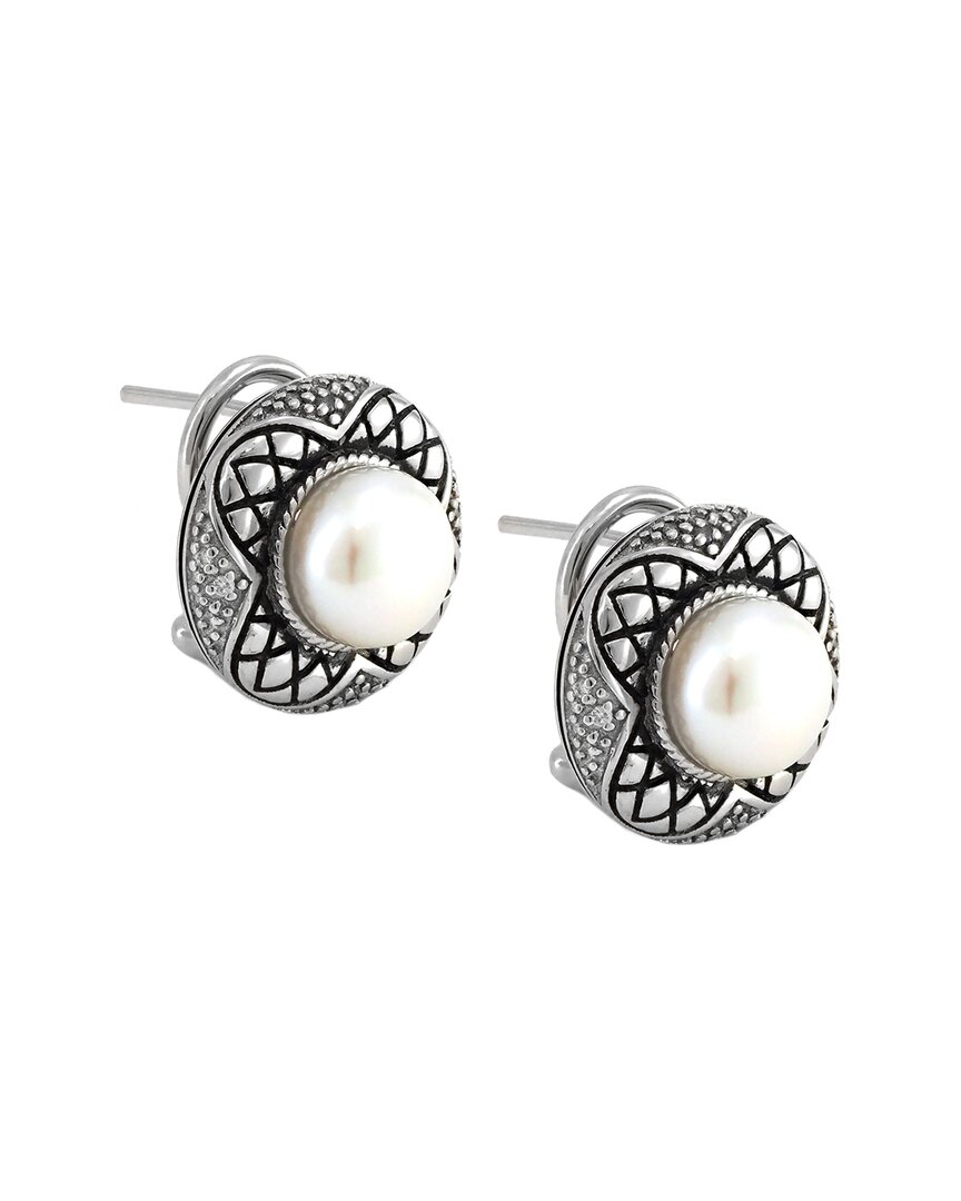 Andrea Candela Andréa Candela Vida De Plata Silver 0.07 Ct. Tw. Diamond & 6-7mm Pearl Earring