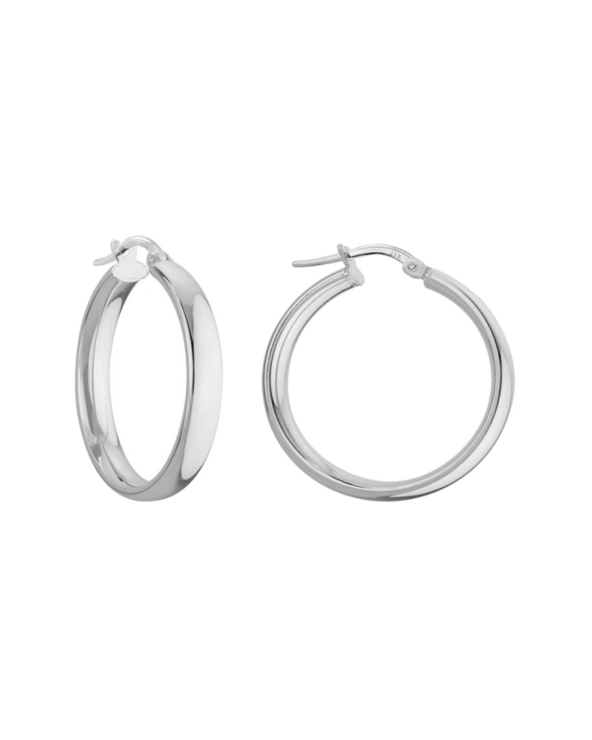 Italian Silver Rounded Hoops